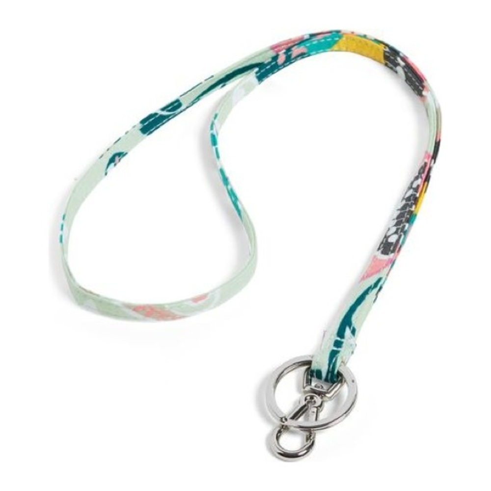 Vera Bradley Iconic Lanyard Mint Flowers NWT